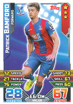 Patrick Bamford Crystal Palace 2015/16 Topps Match Attax #90